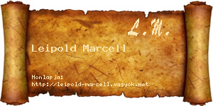 Leipold Marcell névjegykártya